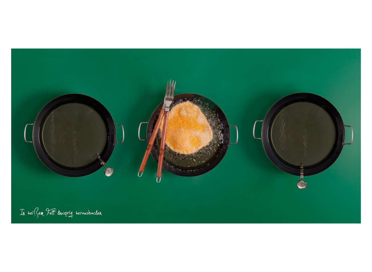 Figlmüller Schnitzel Zubereitung: In heißem Fett knusprig heraus backen