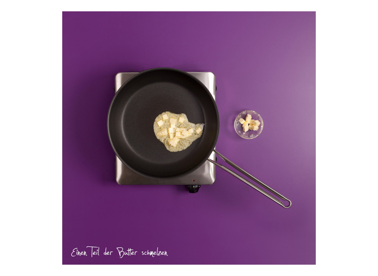 Kaiserschmarrn Zubereitung: Butter schmelzen